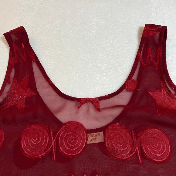 VTG Victoria's Secret Gold Label Sheer Pajamas Size Small Lounge Set Geometric - Picture 4 of 10